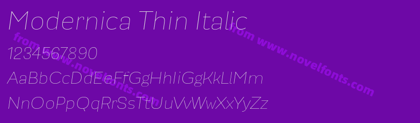 Modernica Thin ItalicPreview Modernica Thin ItalicPreview