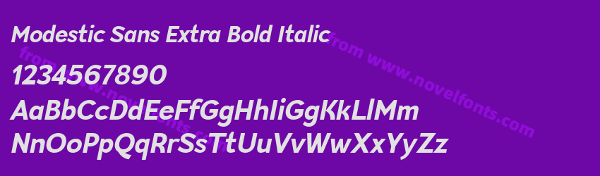 Modestic Sans Extra Bold ItalicPreview Modestic Sans Extra Bold ItalicPreview