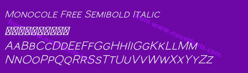 Monocole Free Semibold ItalicPreview Monocole Free Semibold ItalicPreview