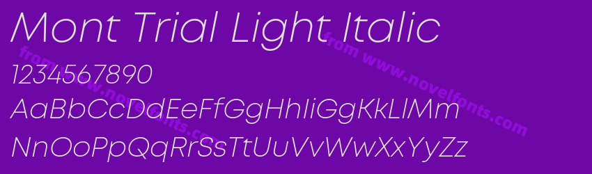 Mont Trial Light ItalicPreview Mont Trial Light ItalicPreview