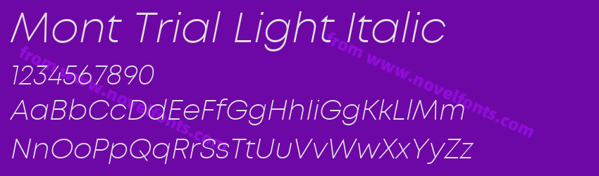 Mont Trial Light ItalicPreview Mont Trial Light ItalicPreview