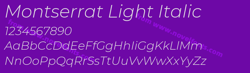 Montserrat Light ItalicPreview Montserrat Light ItalicPreview