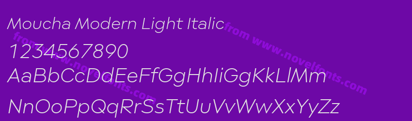Moucha Modern Light ItalicPreview Moucha Modern Light ItalicPreview