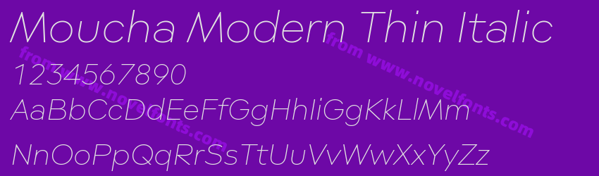 Moucha Modern Thin ItalicPreview Moucha Modern Thin ItalicPreview