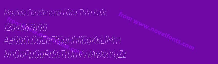 Movida Condensed Ultra Thin ItalicPreview