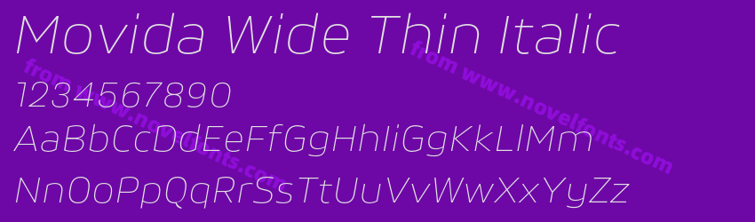 Movida Wide Thin ItalicPreview Movida Wide Thin ItalicPreview