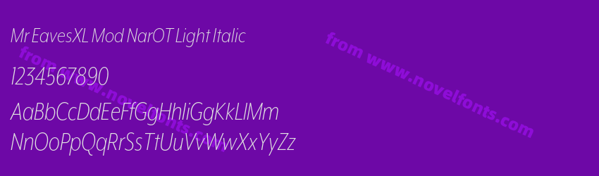 Mr EavesXL Mod NarOT Light ItalicPreview Mr EavesXL Mod NarOT Light ItalicPreview