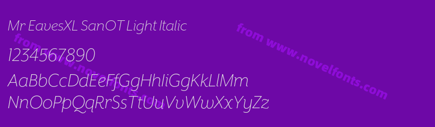 Mr EavesXL SanOT Light ItalicPreview Mr EavesXL SanOT Light ItalicPreview