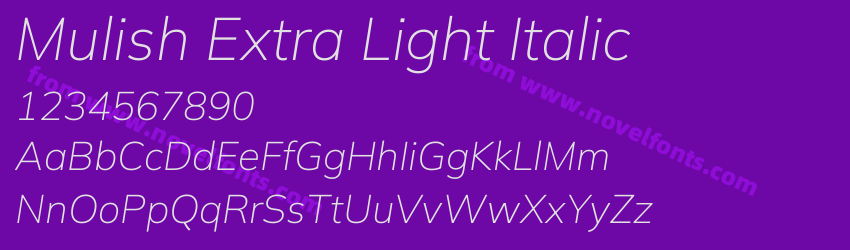 Mulish Extra Light ItalicPreview Mulish Extra Light ItalicPreview