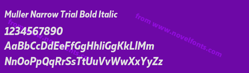 Muller Narrow Trial Bold ItalicPreview Muller Narrow Trial Bold ItalicPreview