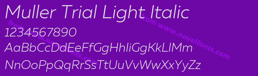Muller Trial Light ItalicPreview Muller Trial Light ItalicPreview