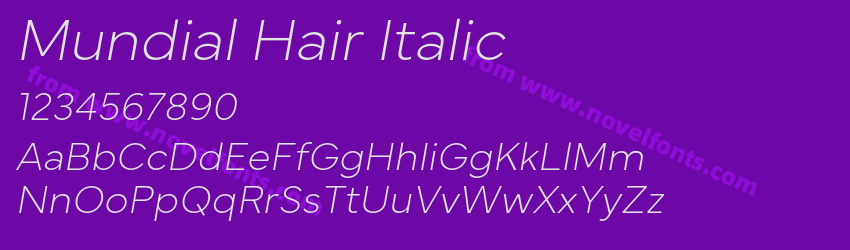 Mundial Hair ItalicPreview Mundial Hair ItalicPreview