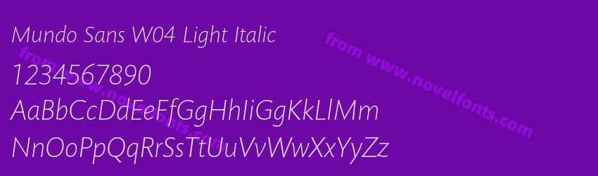 Mundo Sans W04 Light ItalicPreview Mundo Sans W04 Light ItalicPreview