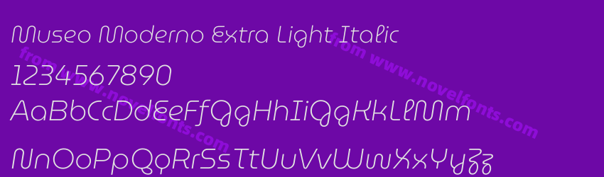 Museo Moderno Extra Light ItalicPreview Museo Moderno Extra Light ItalicPreview