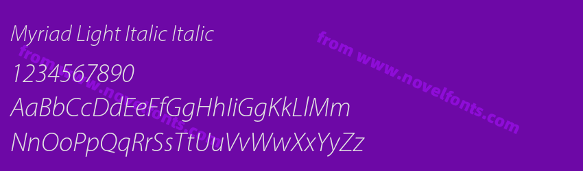 Myriad Light Italic ItalicPreview Myriad Light Italic ItalicPreview