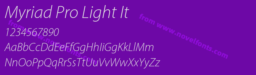 Myriad Pro Light ItPreview Myriad Pro Light ItPreview