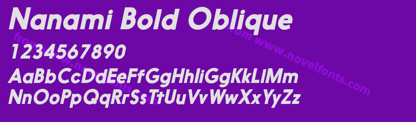 Nanami Bold ObliquePreview Nanami Bold ObliquePreview
