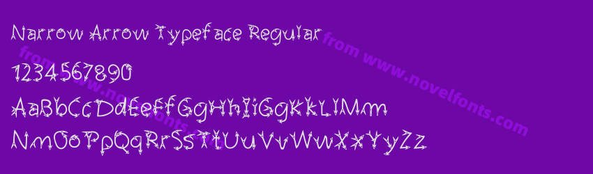 Narrow Arrow Typeface RegularPreview Narrow Arrow Typeface RegularPreview