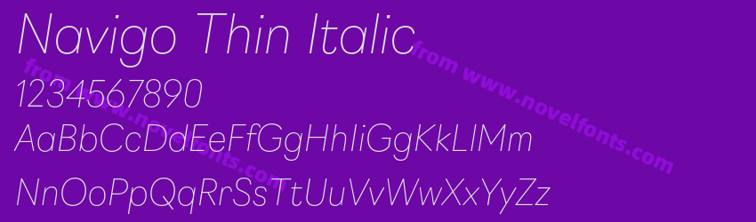Navigo Thin ItalicPreview Navigo Thin ItalicPreview