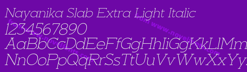 Nayanika Slab Extra Light ItalicPreview Nayanika Slab Extra Light ItalicPreview