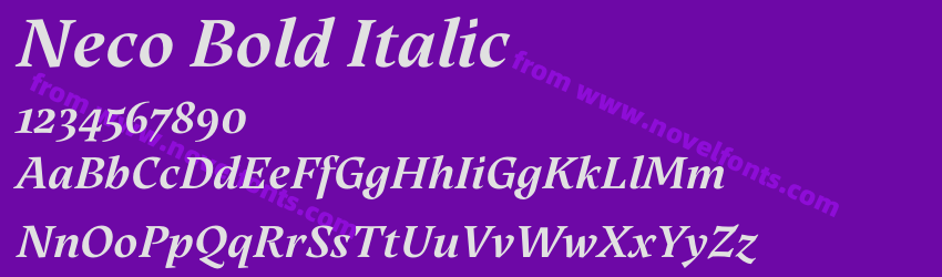 Neco Bold ItalicPreview Neco Bold ItalicPreview
