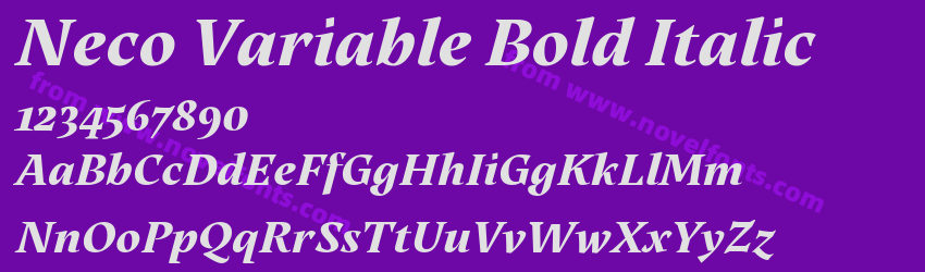 Neco Variable Bold ItalicPreview Neco Variable Bold ItalicPreview