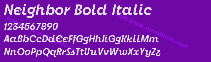 Neighbor Bold ItalicPreview Neighbor Bold ItalicPreview