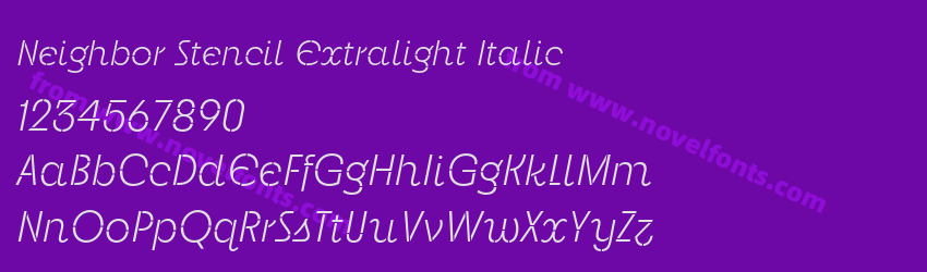 Neighbor Stencil Extralight ItalicPreview Neighbor Stencil Extralight ItalicPreview