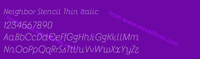 Neighbor Stencil Thin ItalicPreview Neighbor Stencil Thin ItalicPreview