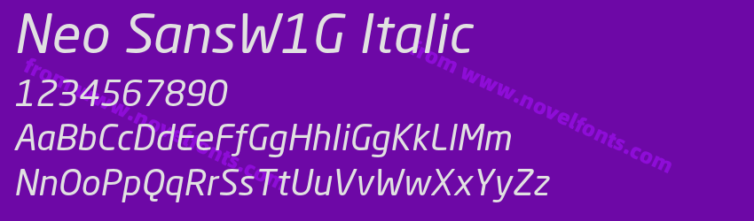 Neo SansW1G ItalicPreview Neo SansW1G ItalicPreview