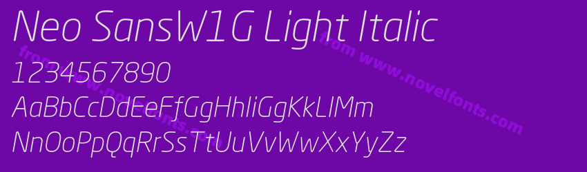 Neo SansW1G Light ItalicPreview Neo SansW1G Light ItalicPreview