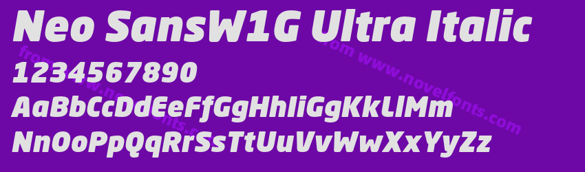 Neo SansW1G Ultra ItalicPreview Neo SansW1G Ultra ItalicPreview