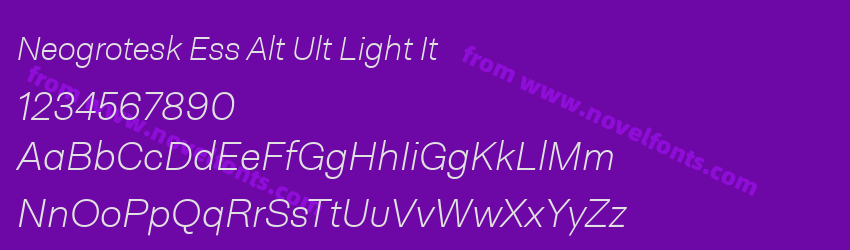 Neogrotesk Ess Alt Ult Light ItPreview Neogrotesk Ess Alt Ult Light ItPreview