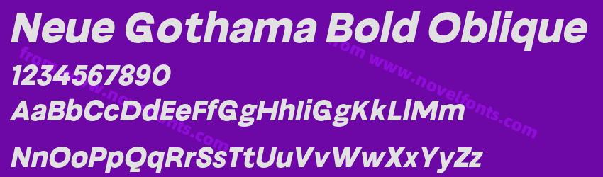 Neue Gothama Bold ObliquePreview Neue Gothama Bold ObliquePreview