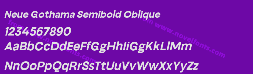 Neue Gothama Semibold ObliquePreview Neue Gothama Semibold ObliquePreview