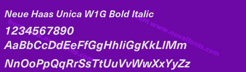 Neue Haas Unica W1G Bold ItalicPreview Neue Haas Unica W1G Bold ItalicPreview