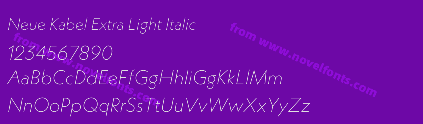 Neue Kabel Extra Light ItalicPreview Neue Kabel Extra Light ItalicPreview