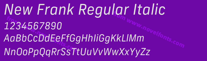 New Frank Regular ItalicPreview New Frank Regular ItalicPreview