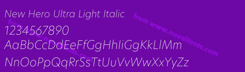 New Hero Ultra Light ItalicPreview New Hero Ultra Light ItalicPreview