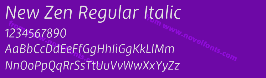New Zen Regular ItalicPreview New Zen Regular ItalicPreview