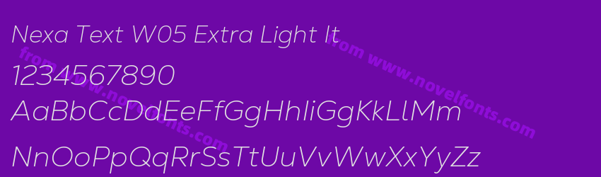 Nexa Text W05 Extra Light ItPreview Nexa Text W05 Extra Light ItPreview