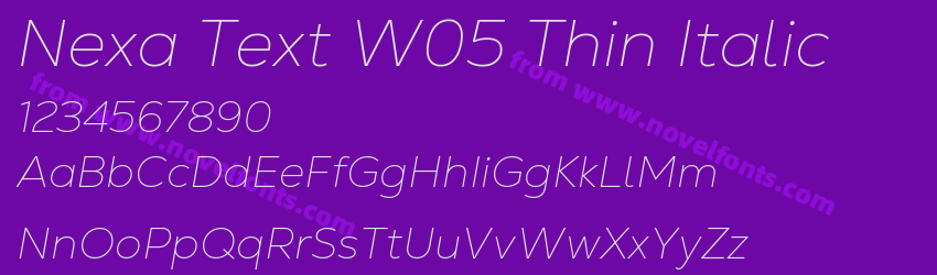 Nexa Text W05 Thin ItalicPreview Nexa Text W05 Thin ItalicPreview