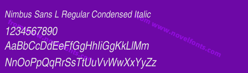 Nimbus Sans L Regular Condensed ItalicPreview Nimbus Sans L Regular Condensed ItalicPreview