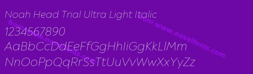 Noah Head Trial Ultra Light ItalicPreview Noah Head Trial Ultra Light ItalicPreview