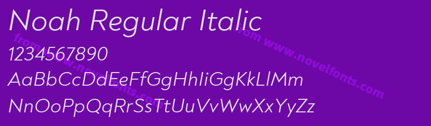 Noah Regular ItalicPreview Noah Regular ItalicPreview