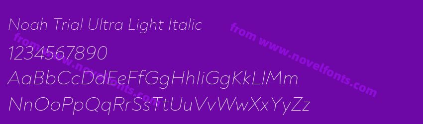 Noah Trial Ultra Light ItalicPreview Noah Trial Ultra Light ItalicPreview