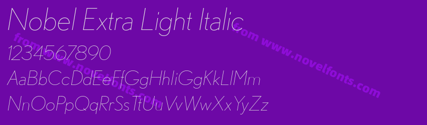 Nobel Extra Light ItalicPreview Nobel Extra Light ItalicPreview