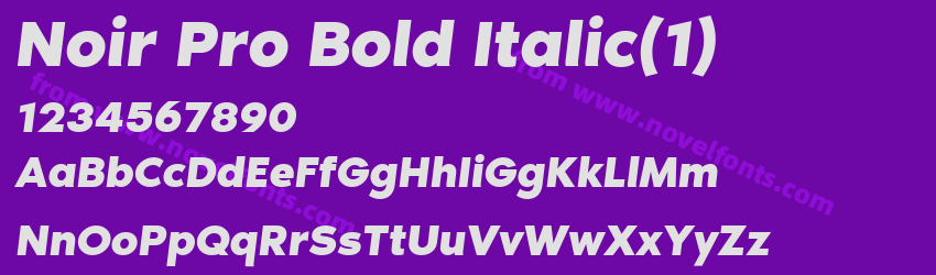 Noir Pro Bold ItalicPreview Noir Pro Bold ItalicPreview