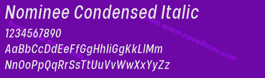 Nominee Condensed ItalicPreview Nominee Condensed ItalicPreview