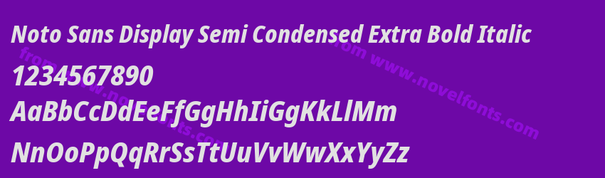 Noto Sans Display Semi Condensed Extra Bold ItalicPreview Noto Sans Display Semi Condensed Extra Bold ItalicPreview